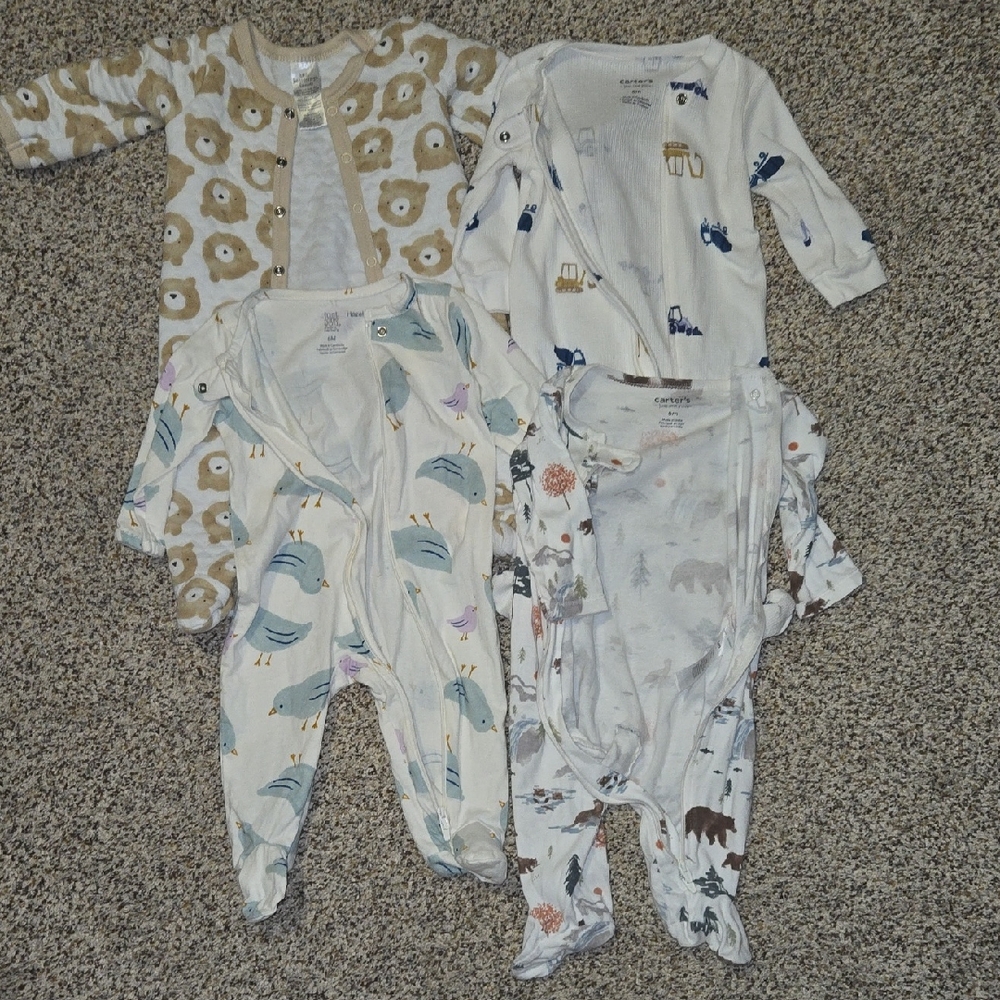 Bundle of 4: 3-6/6Mo Footie Pajamas